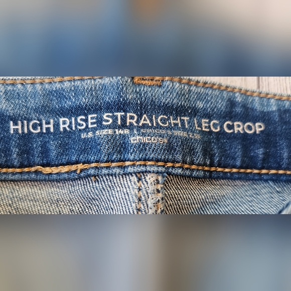 Chico's Women's Size 14R High Rise Straight Leg Crop Jeans Denim - Picture 5 of 9